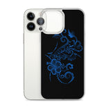 Hibiscus Tattoo iPhone Case - Blue -  iPhone Case 11 12 13 (Pro Pro max Mini) 7 8 plus SE XR, X, XS, Xs max