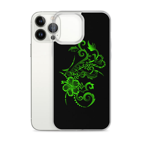 Hibiscus Tattoo iPhone Case - Lime Green -  iPhone Case 11 12 13 (Pro Pro max Mini) 7 8 plus SE XR, X, XS, Xs max