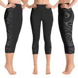 Polynesian tattoo capri leggings