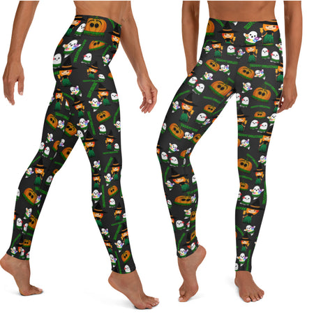 Koru Long Yoga Pants - Maori Tattoo Design