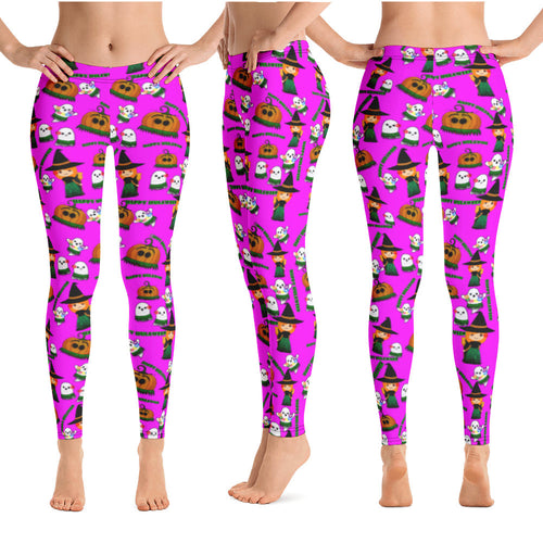 Hawaiian Halloween yoga leggings