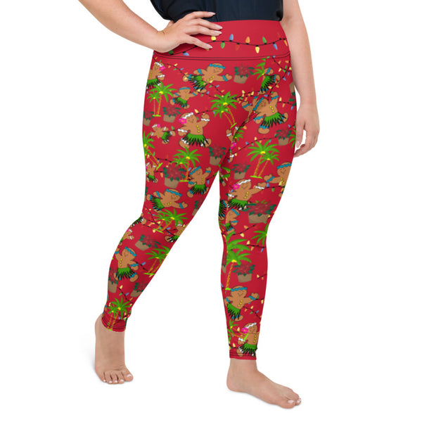 Christmas in Hawaii (Design 2) Leggings up to size 6XL - 4 Color Choices & Regular or Wide Waistband