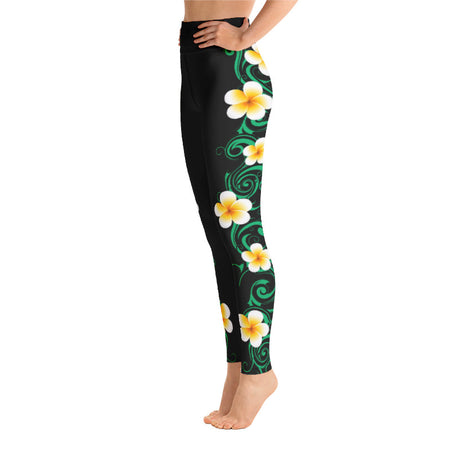 Koru Long Yoga Pants - Maori Tattoo Design