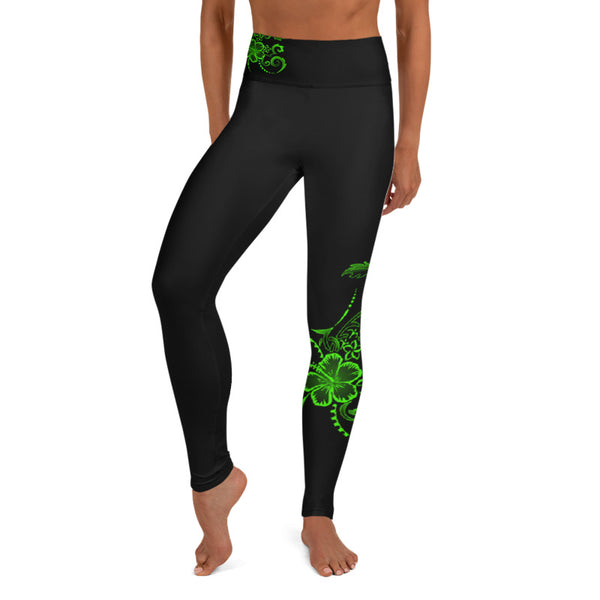 Lime Hibiscus tattoo Legging