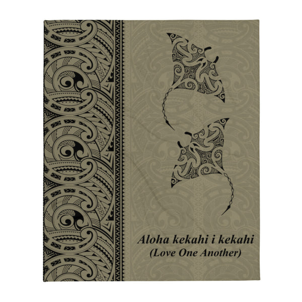 Manta Ray Tattoo Blanket Brown