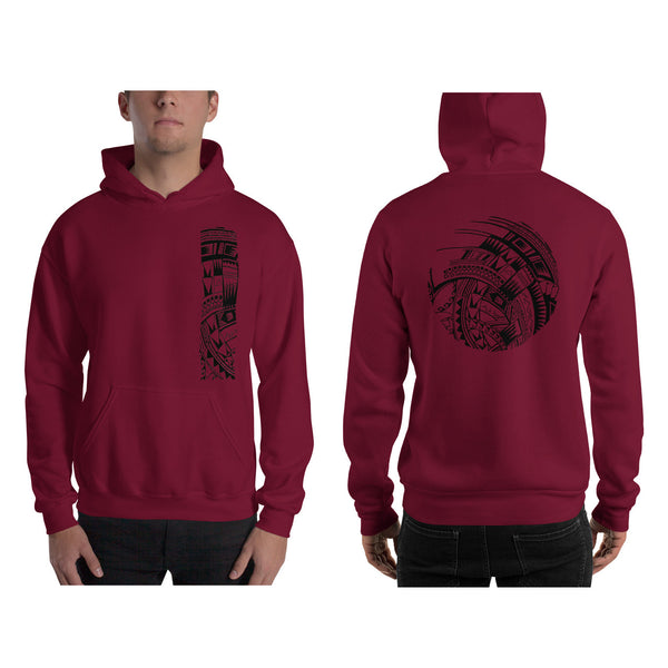 Maroon Polynesian Samoan tattoo Hawaiian Hooded Sweatshirt