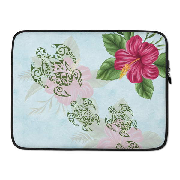 Hibiscus Honu Tattoo Hawaiian Laptop sleeve