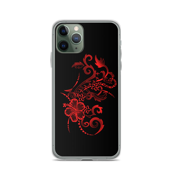 12 iPhone iPhone Case Red Tattoo – 13 Case - (Pro Ori max Pro Hibiscus 11 Active -