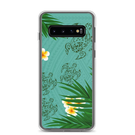 Honu (Hawaiian Sea Turtle) with Ferns and Plumerias Tattoo iPhone Case -  iPhone Case 11 12 13 (Pro Pro max Mini) 7 8 plus SE XR, X, XS, Xs max