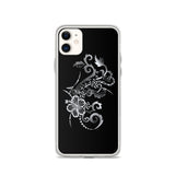 sliver hibiscus iphone case