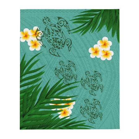 Honu (Hawaiian Sea Turtle) Tattoo Fleece Blanket / Throw 50" X 60" - 3 colors available
