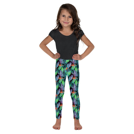 Hawaiian Plumeria Toddler & Youth Leggings - Choice of Design on one leg or both