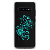 teal hibiscus samsung case
