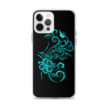 teal hibiscus floral iphone case