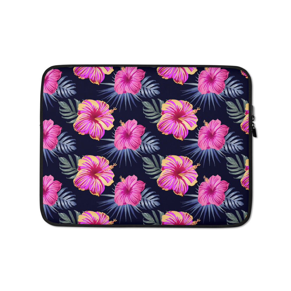 Bright Pink Hibiscus Laptop Sleeve / Case