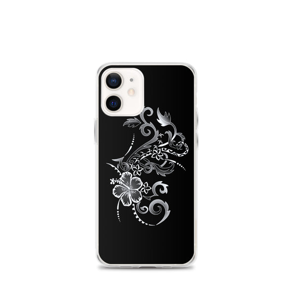 sliver hibiscus tropical iphone case