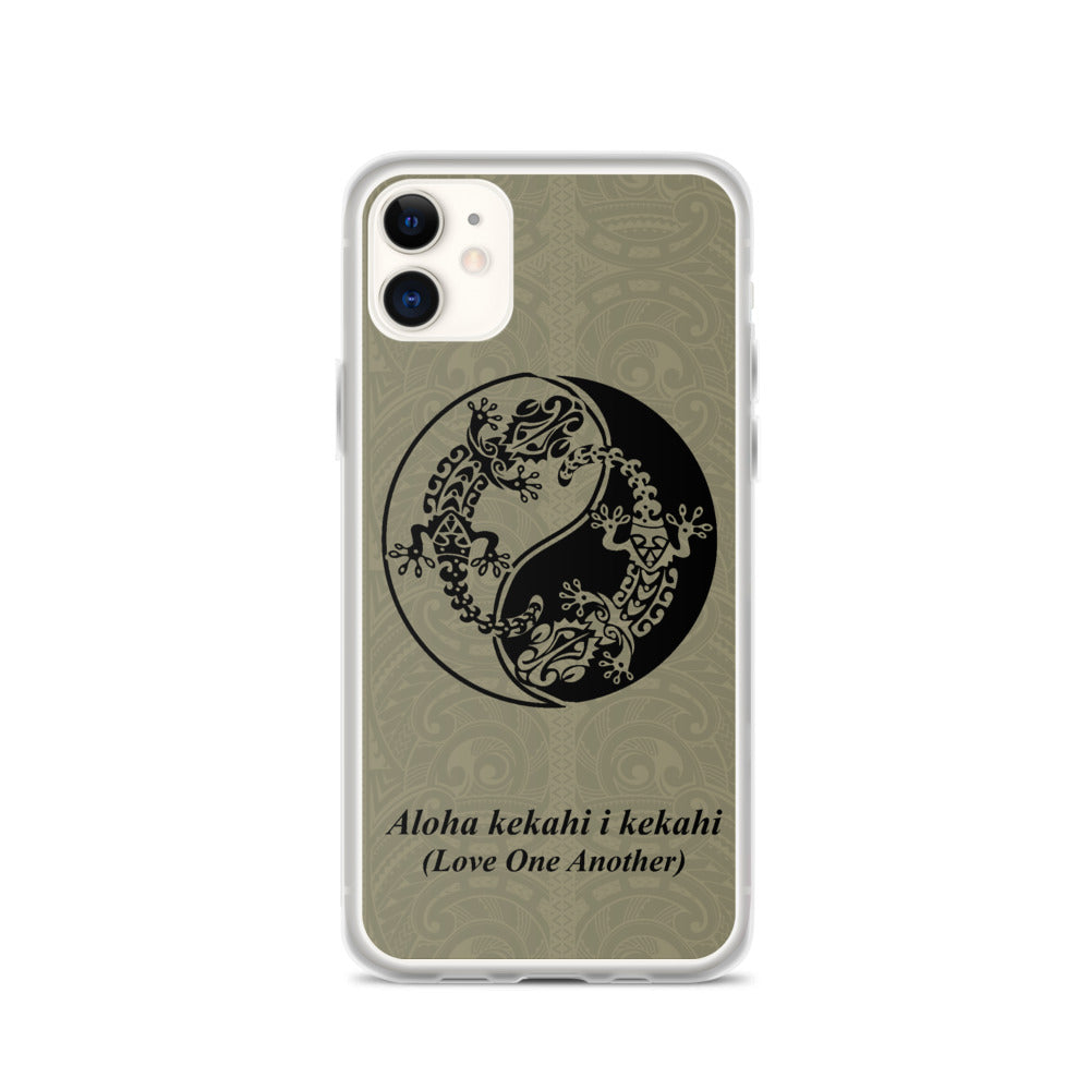 Gecko Yin Yang Polynesian Tattoo Iphone Case Aloha Kekahi I Kekahi (Love One Another) -  iPhone Case 11 12 13 (Pro Pro max Mini) 7 8 plus SE XR, X, XS, Xs max