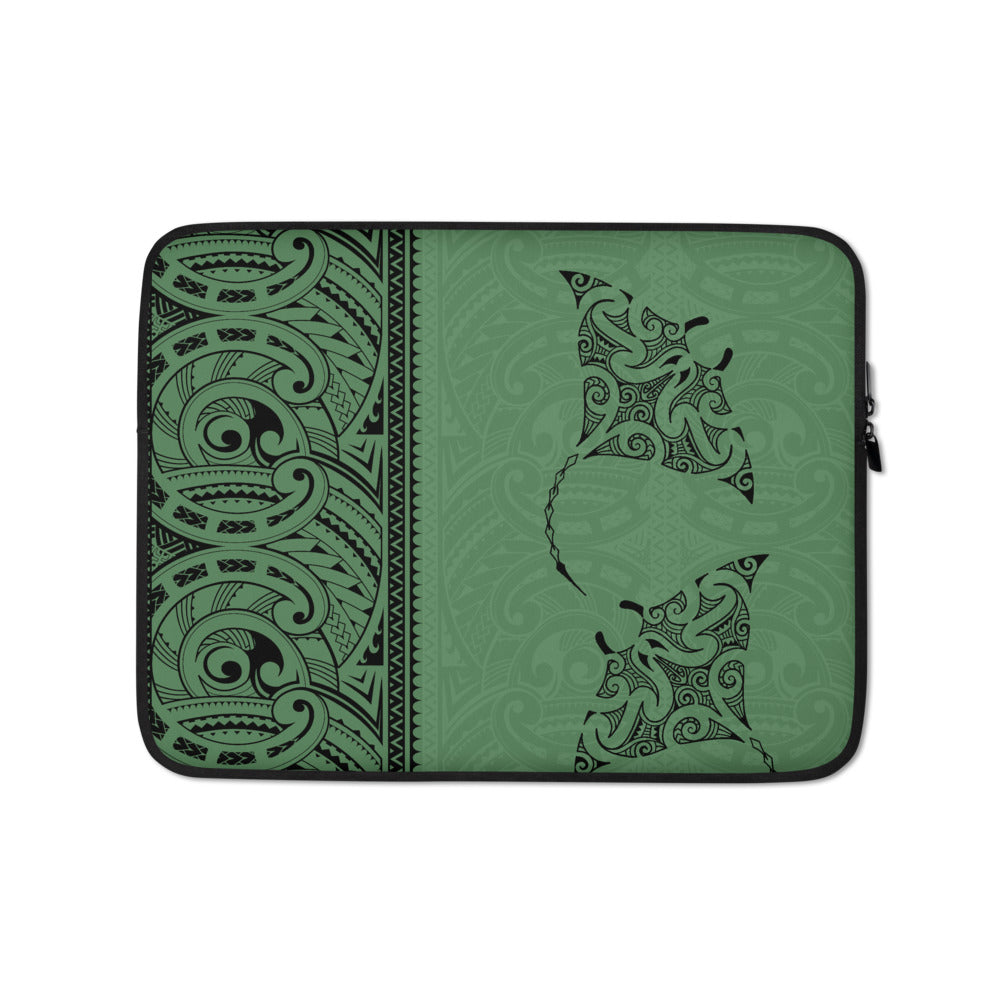 Manta Ray Polynesian Tattoo Laptop Sleeve / Case