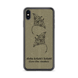 Poly tattoo iphone case Brown