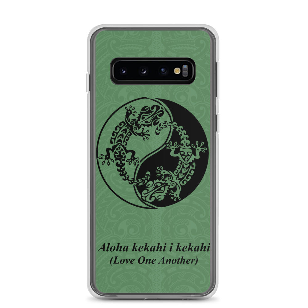Gecko Yin Yang Polynesian Tattoo Aloha Kekahi I Kekahi (Love One Another)  - Samsung Galaxy Case S10 S20 S21 S22 E FE Plus and Ultra
