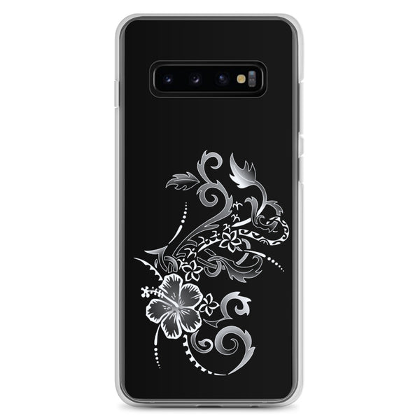 hibiscus tattoo samsung case silver