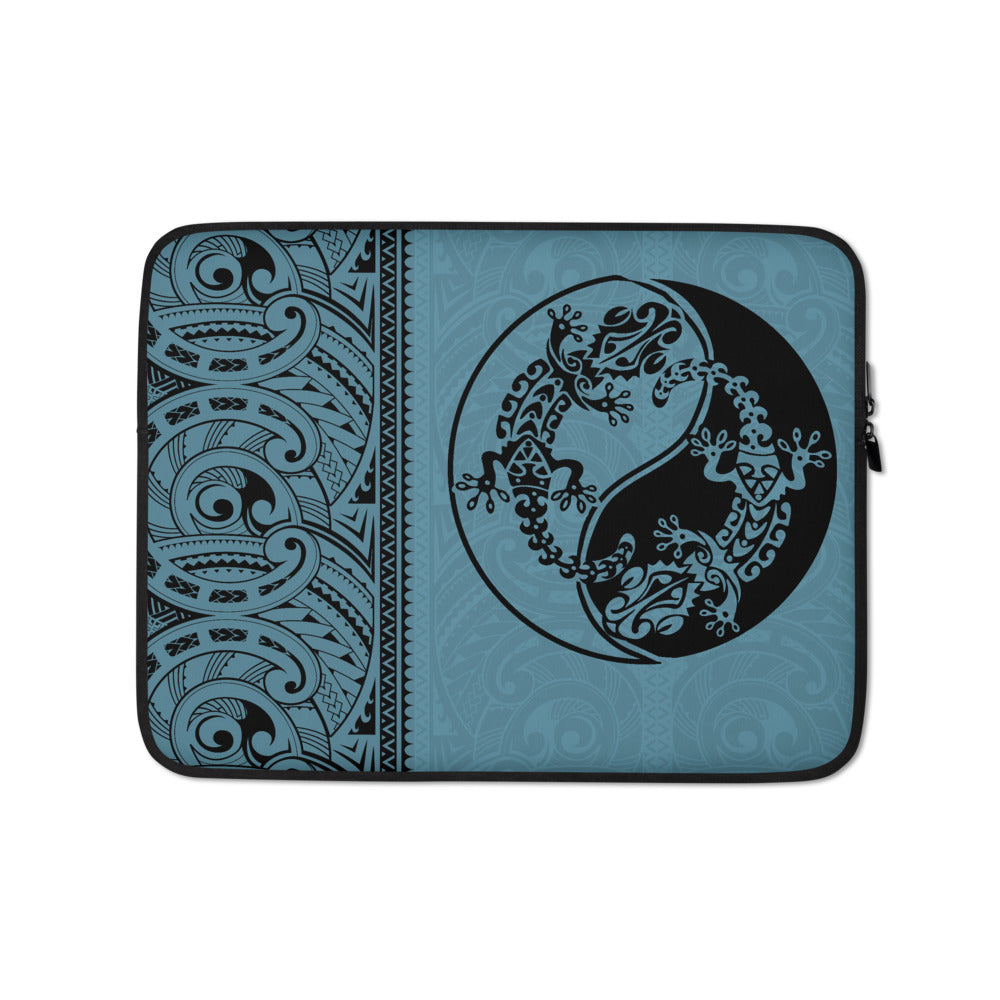 Gecko Yin Yang Polynesian Tattoo Laptop Sleeve / Case