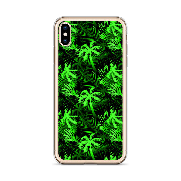 neon green tropical iphone case
