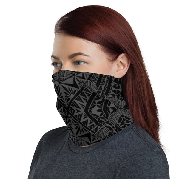 Black Polynesian tattoo face mask