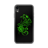 green hibiscus tattoo iphone case