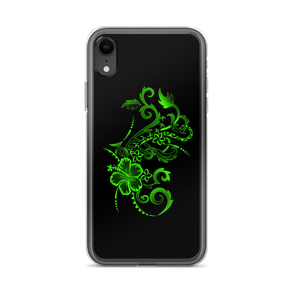 green hibiscus tattoo iphone case