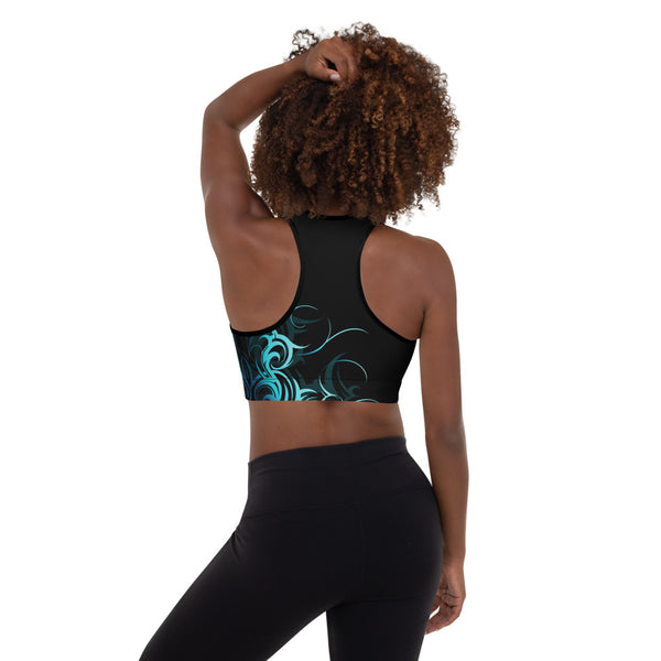 Polynesian abstract sports bra