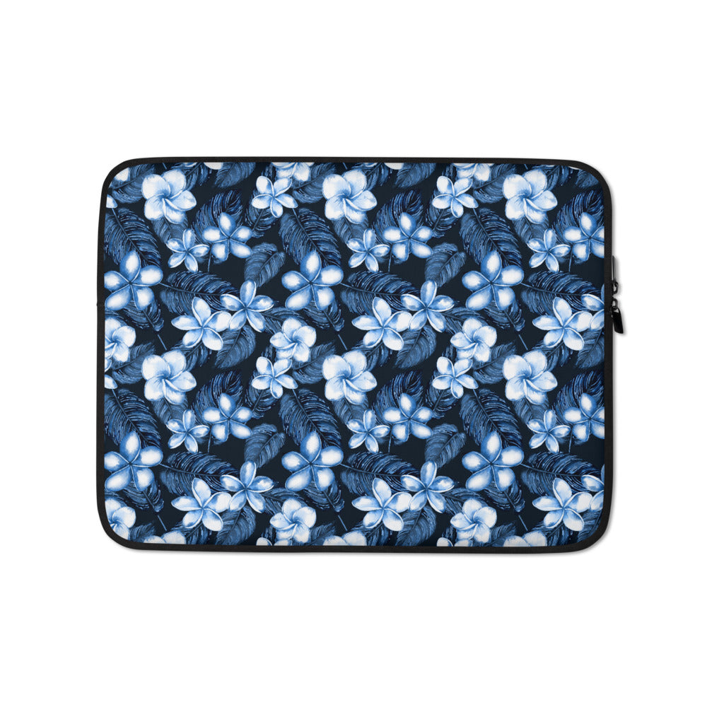 Blue Plumeria Laptop Sleeve / Case