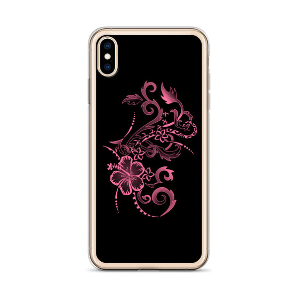 pink hibiscus tropical iphone case