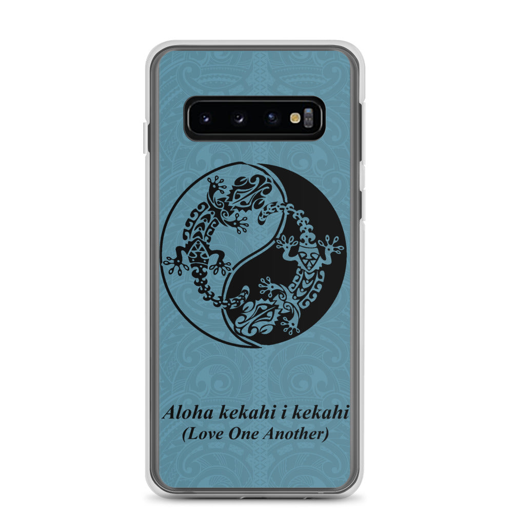 Gecko Yin Yang Polynesian Tattoo Aloha Kekahi I Kekahi (Love One Another)  - Samsung Galaxy Case S10 S20 S21 S22 E FE Plus and Ultra