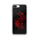 red hibiscus tattoo Polynesian iPhone case