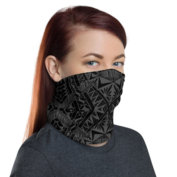 Black Hawaiian tattoo neck gaiter