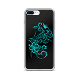 teal hibiscus tattoo phone case
