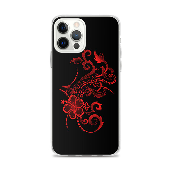 Polynesian tattoo hibiscus iphone case