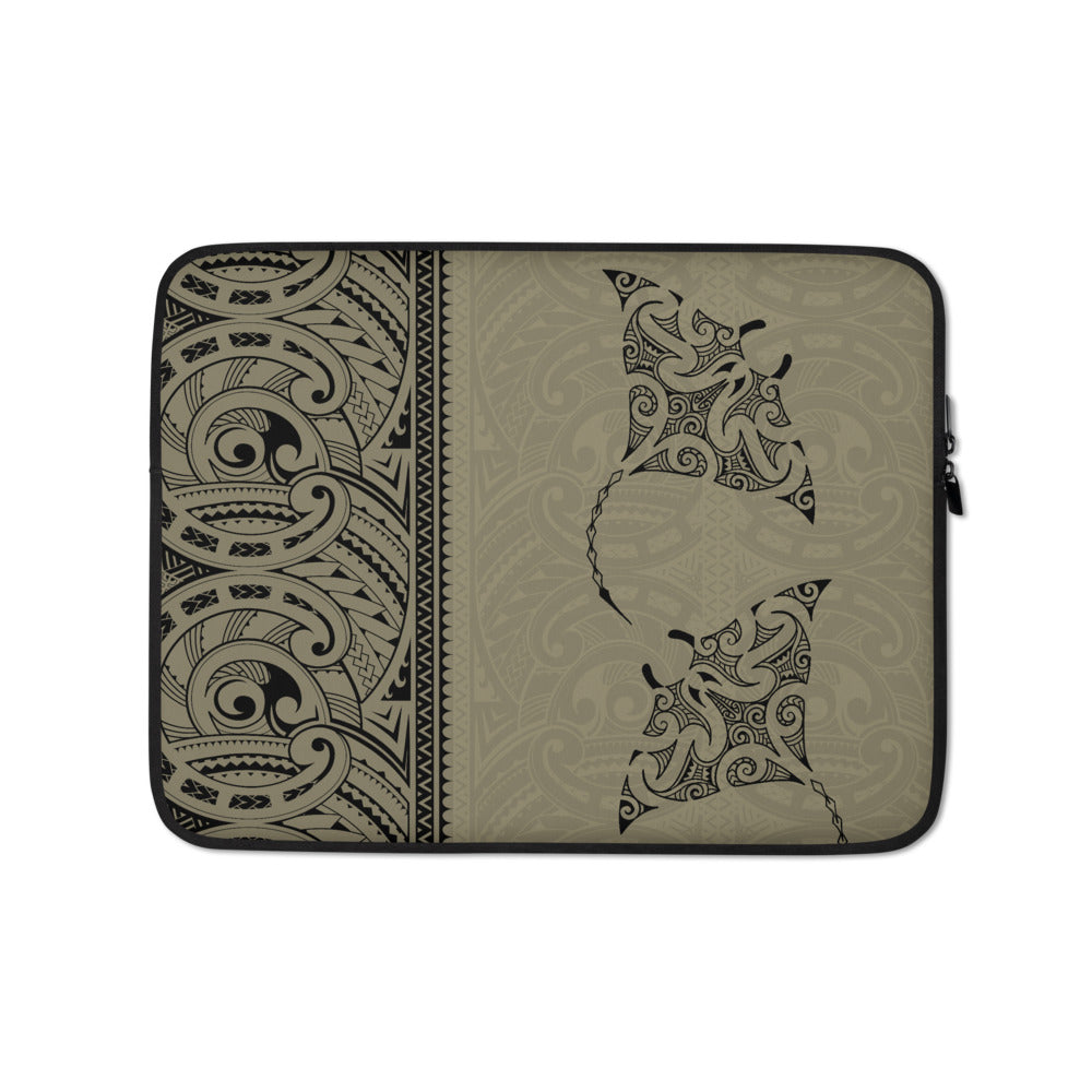 Manta Ray Polynesian Tattoo Laptop Sleeve / Case