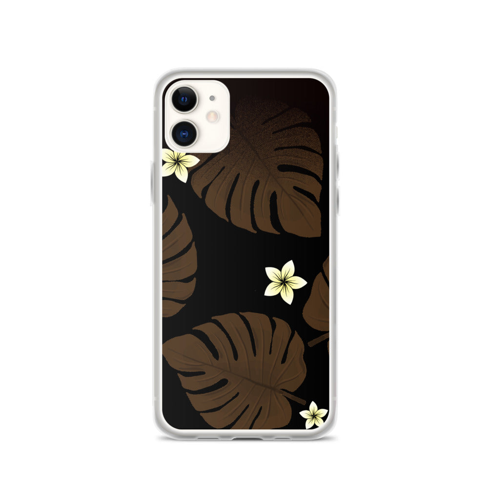 Monstera Leaf and Plumeria iPhone Case -  iPhone Case 11 12 13 (Pro Pro max Mini) 7 8 plus SE XR, X, XS, Xs max