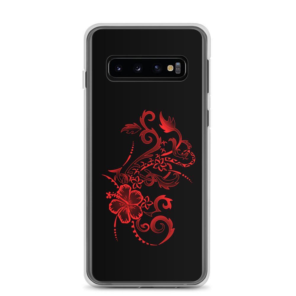 Hibiscus Tattoo - Red - Samsung Galaxy Case S10 S20 S21 S22 E FE Plus and Ultra