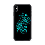 teal hibiscus tattoo phone case