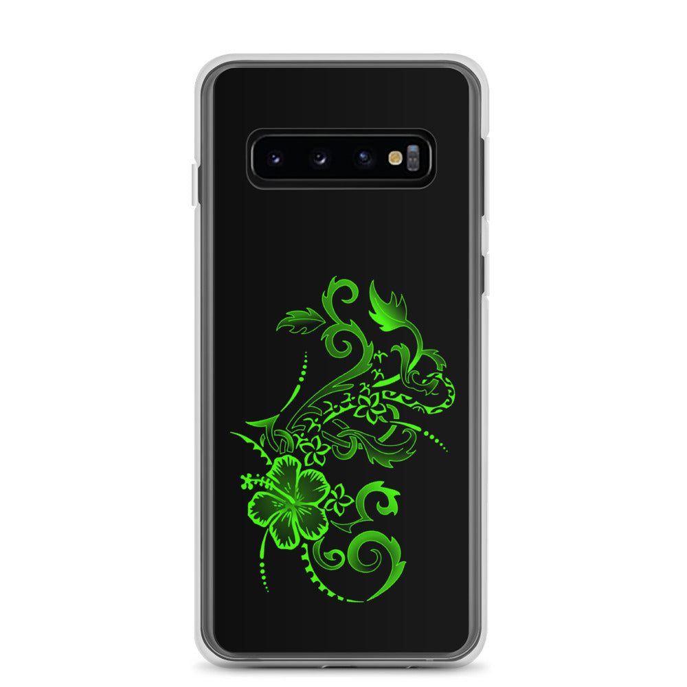 Hibiscus Tattoo  - Lime Green - Samsung Galaxy Case S10 S20 S21 S22 E FE Plus and Ultra