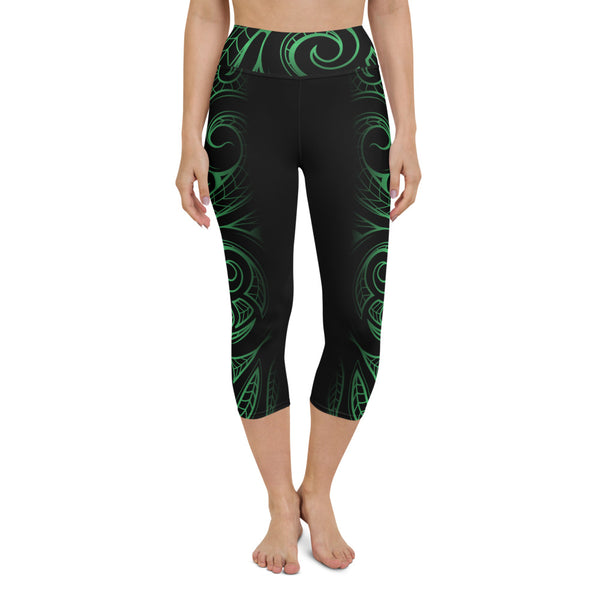 Maori tattoo capri leggings high waist