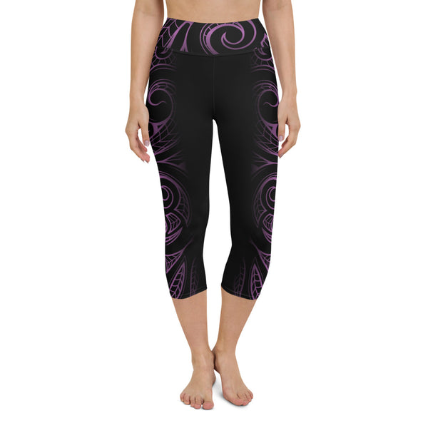purple capri Poly tattoo leggings