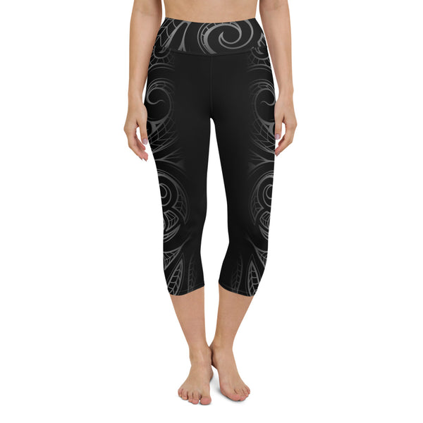 Maori tattoo crop pants high waist