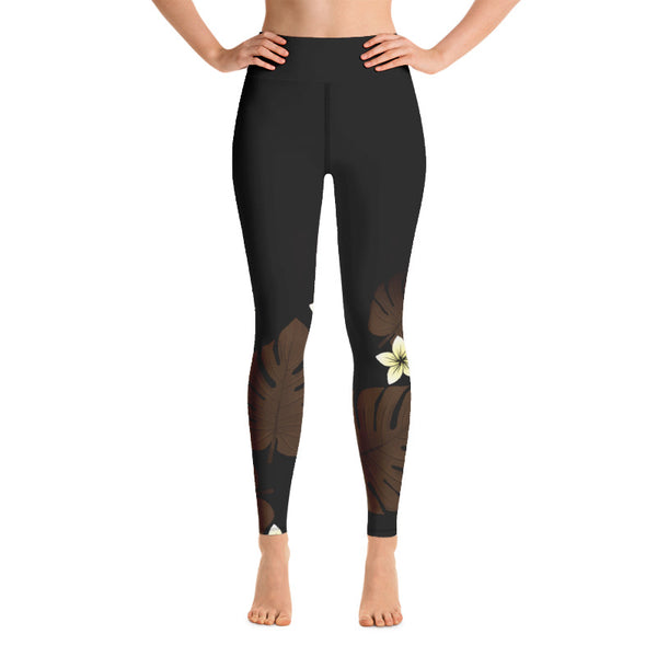 Monstera Leaf Leggings High Waist