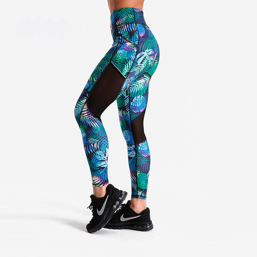 Hawaiian leggings with mesh