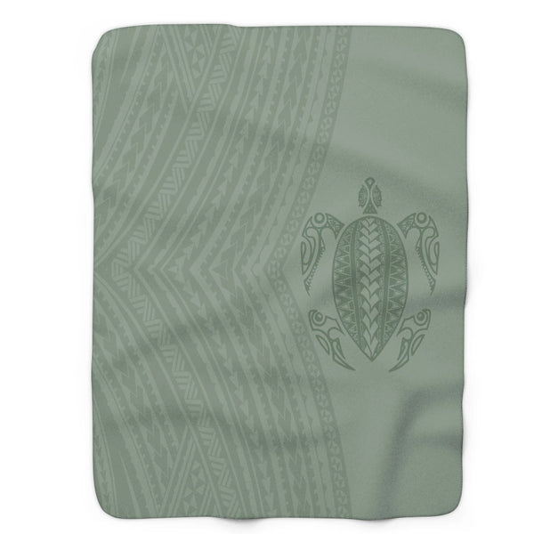 Polynesian tattoo green blanket