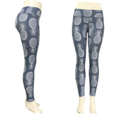 Blue-Gray or White Hawaiian Pineapple Long Yoga Pants / Leggings